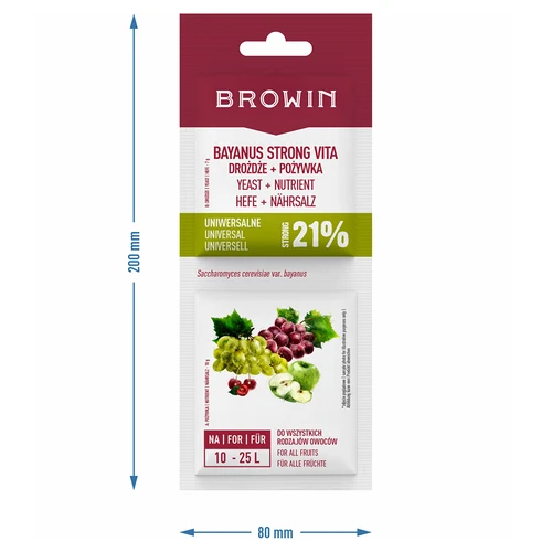 Bayanus-jäst + näring - Universell - 21%, 17 g - 3