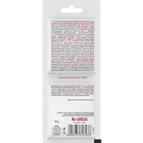 Bayanusjäst + näring - vita och roséviner - 2