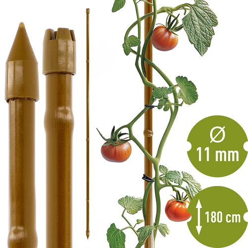 Belagt stålstöd i bambuform, 180 cm x 11mm