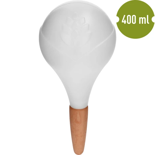 Bevattningskula för växter, vit matt med keramisk fot, 400ml - 2