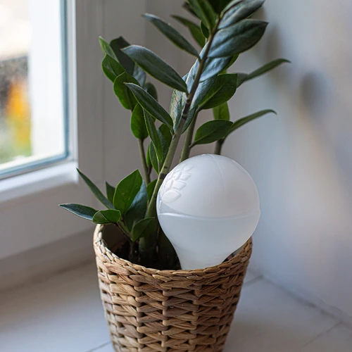 Bevattningskula för växter, vit matt med keramisk fot, 400ml - 11