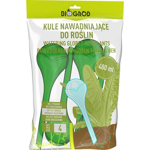 Bevattningskulor för växter, gröna transparenta, 400 ml, 4 st. - 3
