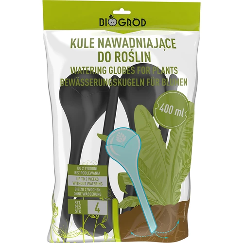 Bevattningskulor för växter, svarta matta, 400 ml, 4 st. - 3