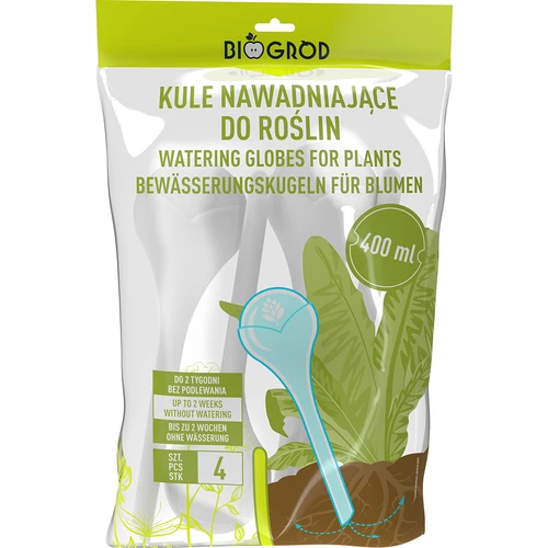 Bevattningskulor för växter, vita halvgenomskinliga, 400 ml, 4 st. - 3