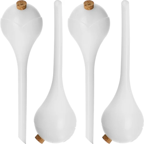 Bevattningskulor för växter, vita halvgenomskinliga med kork, 400 ml, 4 st.