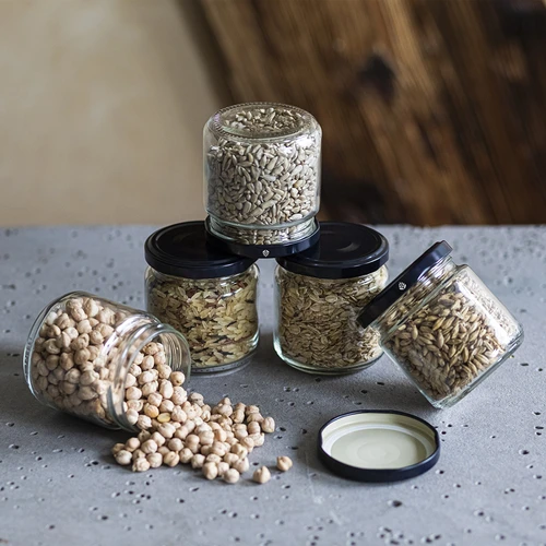 Burk 212ml fi66/4 med svart lock 6 st. - 5