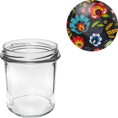 Burk 350 ml med färgad lock - 6 st. - 7