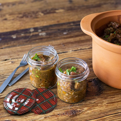 Burk 350 ml med färgad lock - 6 st. - 11