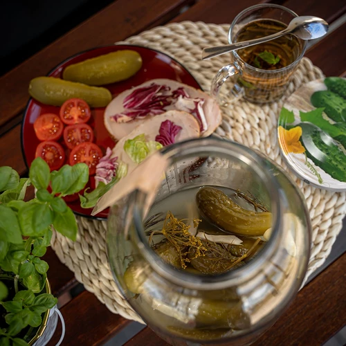 Burk 4 L, färgglatt lock + gaffel eller tång - 8