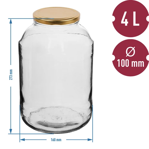 Burk 4 L med lock ø 100 - 3