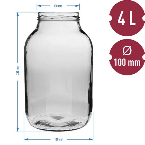 Burk 4L med svart lock ø 100 - 6