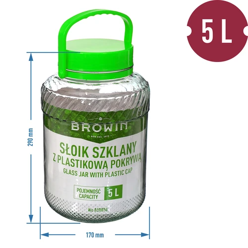 Burk 5 L med tång - grön lock - 6