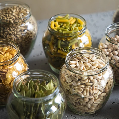 Burk Amfora 580 ml (fi 82) med vinrött lock 6 st - 7