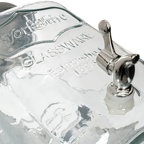 Burk för lemonad, med kran - glas, 4 L - 4