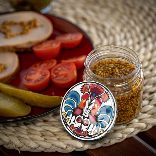 Burk med en kapacitet på 212 ml, med färgglada lock ø 66. - 13