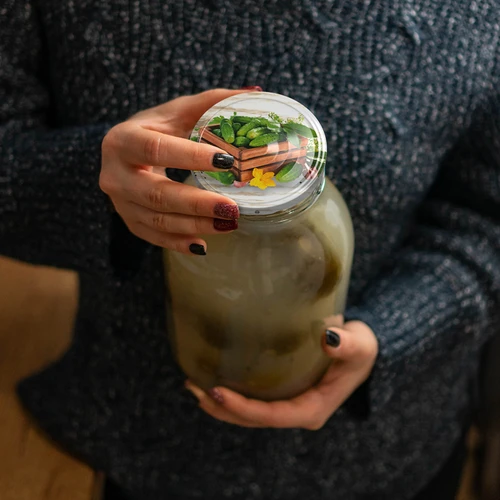 Burk TO 2 L, fi 82/6 med färgat lock + tång - 5