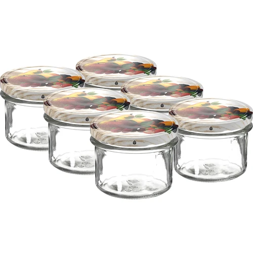 Burk TO 235 ml med färgglatt lock fi82 - 6 st.