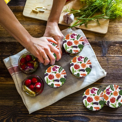 Burk TO 235 ml med färgglatt lock fi82 - 6 st. - 12