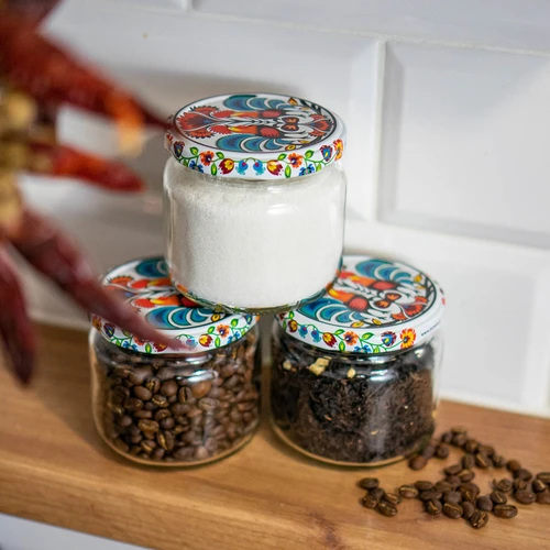 Burk TO 370 ml med färgat lock fi82/6- 6 st. - 11