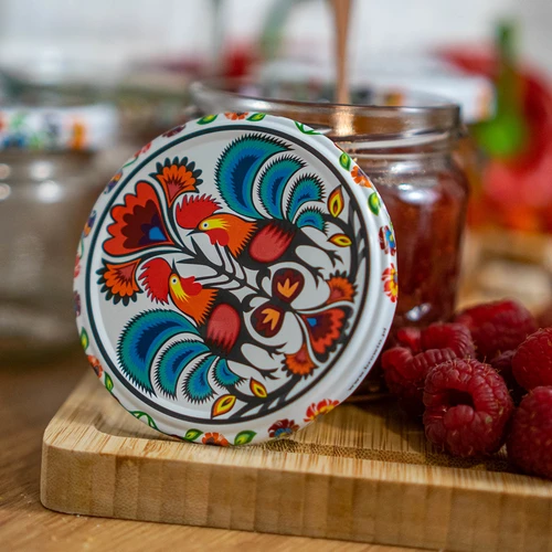 Burk TO 370 ml med färgat lock fi82/6- 6 st. - 12