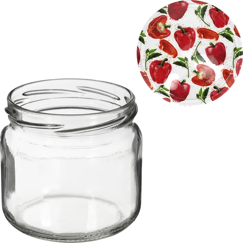 Burk TO 370 ml med färgat lock fi82/6- 6 st. - 8