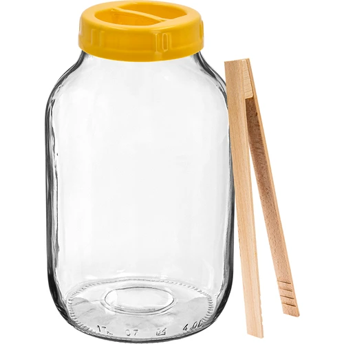 Burk TO 4 L, tång och plastlock fi 100, med handtag