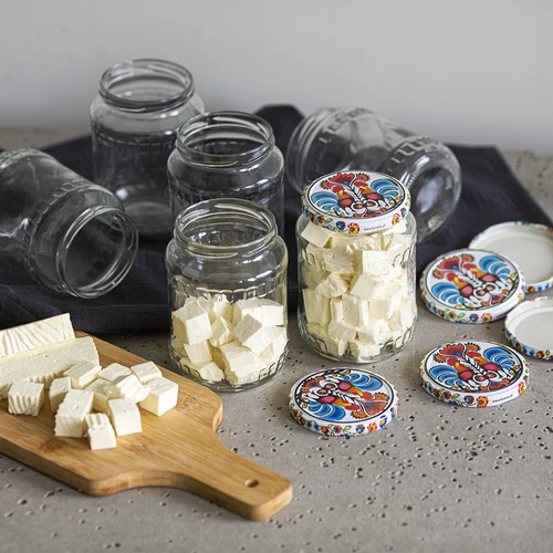 Burk TO 720 ml med färgat lock fi 82/6 - 6 st. - 14