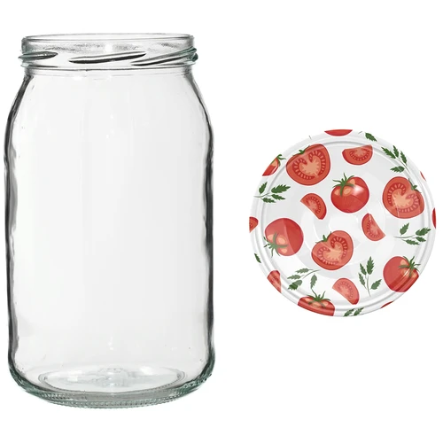 Burk TO 900 ml med färgat lock fi82/6 - 6 st. - 7