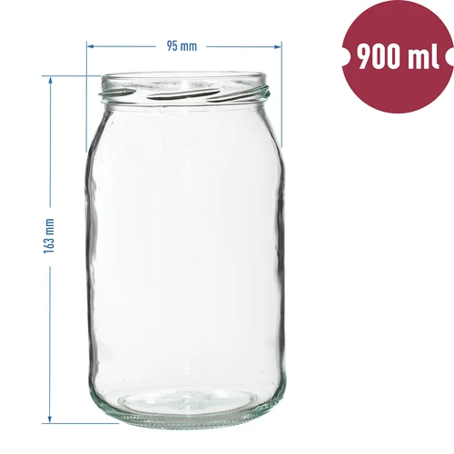 Burk TO 900 ml med guldlock fi 82/6 - 6 st. - 8