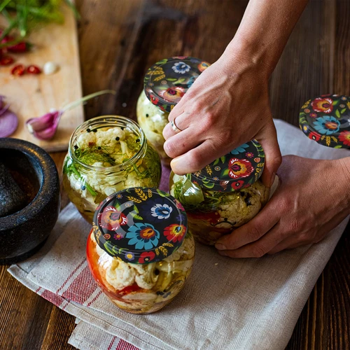 Burk TO Amfora 580 ml med färgglatt lock fi82/6-6st. - 16