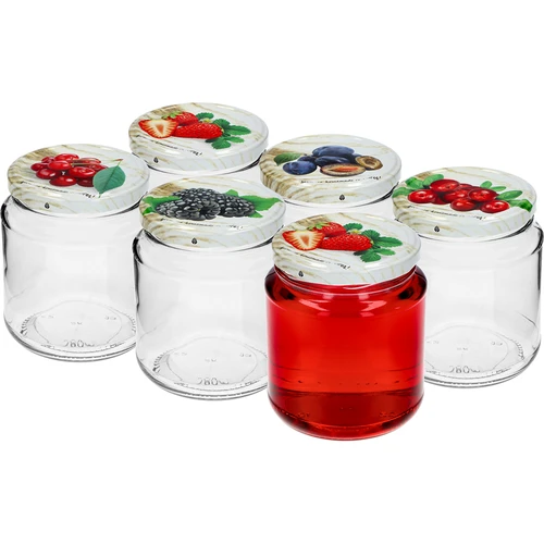 Burk TO, tjockis 580ml med färgglatt lock fi82/6, 6 st. - 3