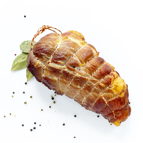 Charkuterisnöre vit-röd bomull (240°C) 55 m - 5