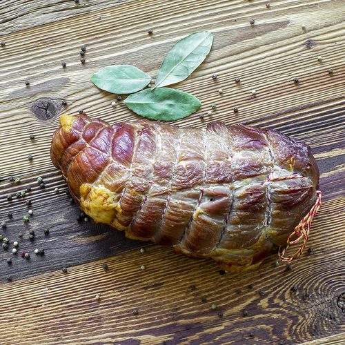 Charkuterisnöre vit-röd bomull (240°C) 55 m - 3