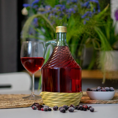 Dama-karaff 1L med flätning, med skruvlock - 3