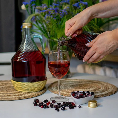 Dama-karaff 1L med flätning, med skruvlock - 4