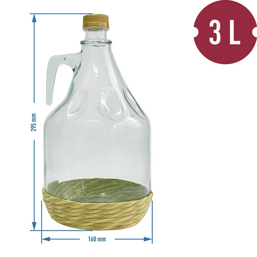 Dama karaff 3 l med flätning, med skruvlock - 2