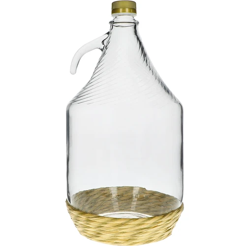 Damejeanne 5L i flätad korg, med skruvlock - 2