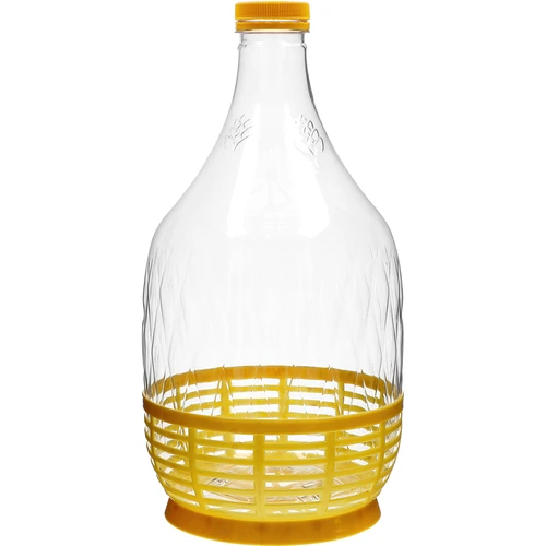 Damejeanne Dama 5 L PET, med skruvkork och korg