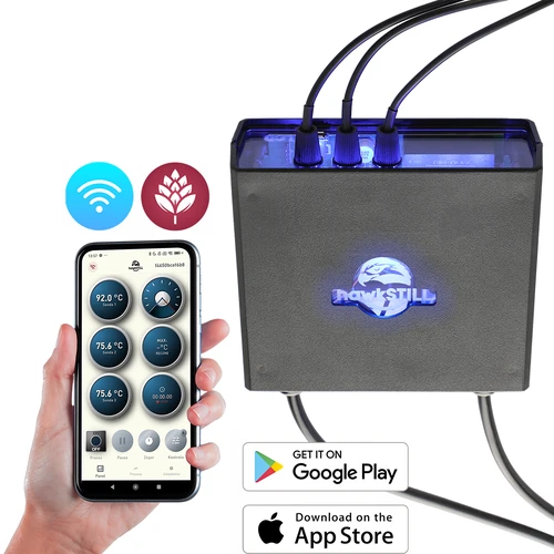 Destillationstermometer hawkSTILL Wi-Fi med funktion för på- och avstängning av värmeelementet