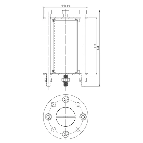 Destillatormodul - inspektionsglas - fi 48,3mm längd 100mm - 7