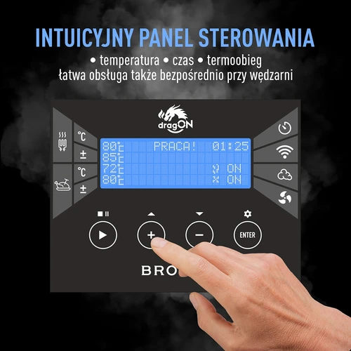 dragON rökskåp i stål 220 L, IQ – med Wi‑Fi-styrenhet - 10