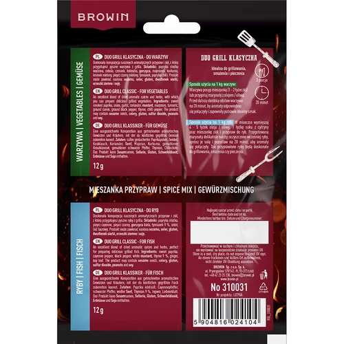 Duo Grill Klassisk för fisk och grönsaker - 2 i 1 kryddblandning, 2 x 12 g - 2