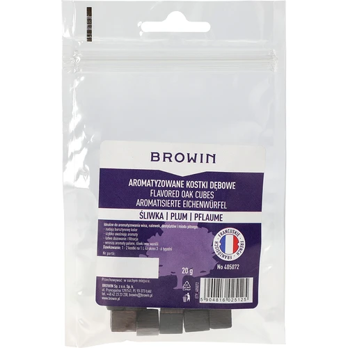 Ekkuber av fransk ek, kraftigt rostade, aromatiserade – Plommon, 20 g - 2