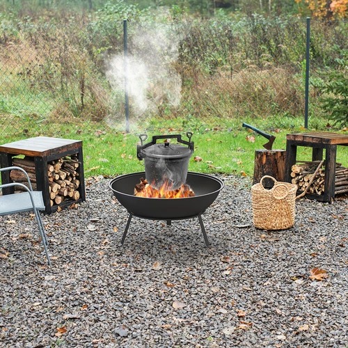 Eldfat för trädgården med grillgaller, Ø55 cm, runt, skålformad - 11