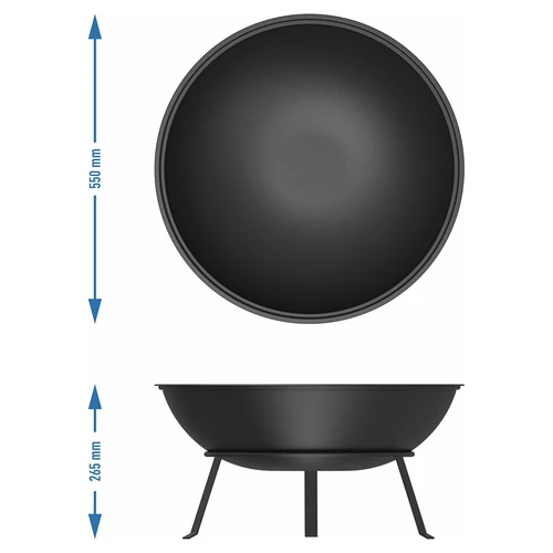 Eldfat för trädgården med grillgaller, Ø55 cm, runt, skålformad - 8