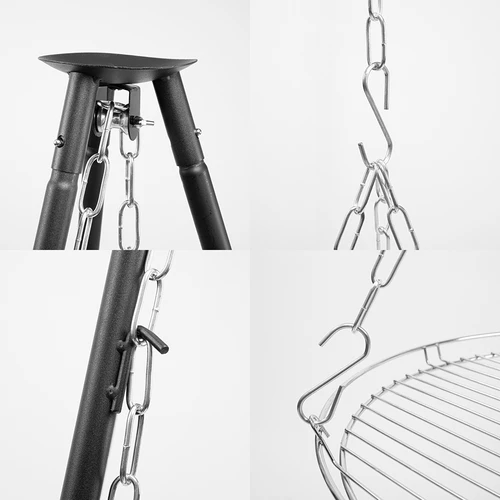 Eldstadstativ med grillgaller, 150 cm - 4