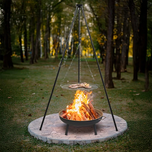 Eldstadstativ med grillgaller, 150 cm - 7