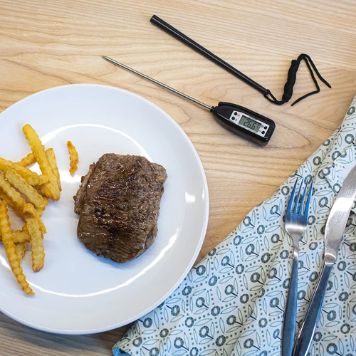 Elektronisk kökstermometer (-50°C till +300°C) med fodral, svart - 5