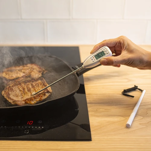 Elektronisk kökstermometer (-50°C till +300°C) med fodral, vit - 4