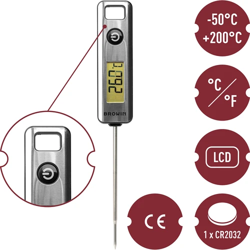 Elektronisk kökstermometer, LCD (-50°C till +200°C) - 5